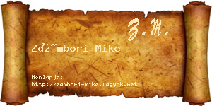 Zámbori Mike névjegykártya